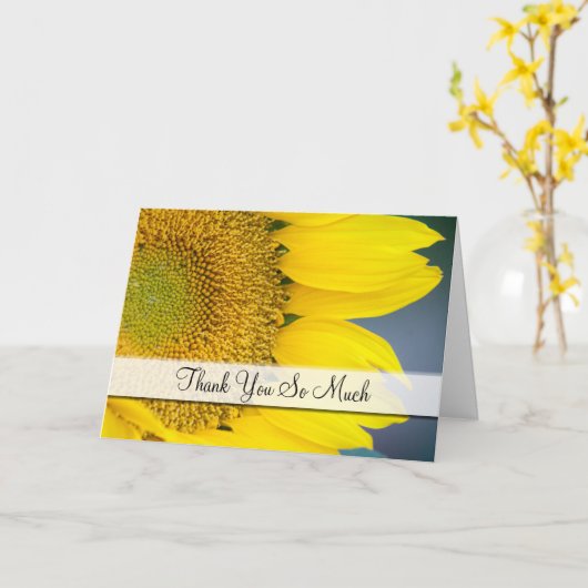 Dank u, Zonnebloem dicht bij Foto Kaart (Gele Bloem)
