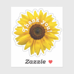 Dank u zonnebloem gele bloesem sticker