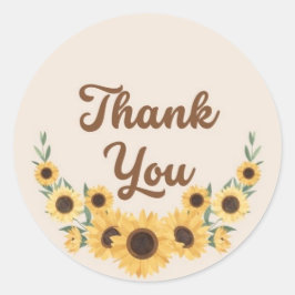 Dank u Zonnebloem krans cirkel Ronde Sticker