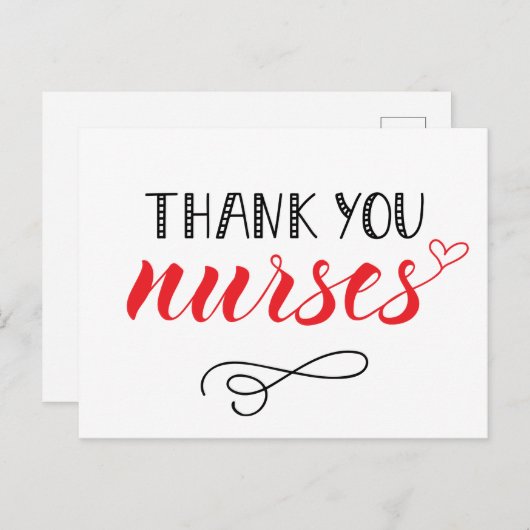 Dank u zuster | Fun Font Briefkaart (Voorkant / Achterkant)