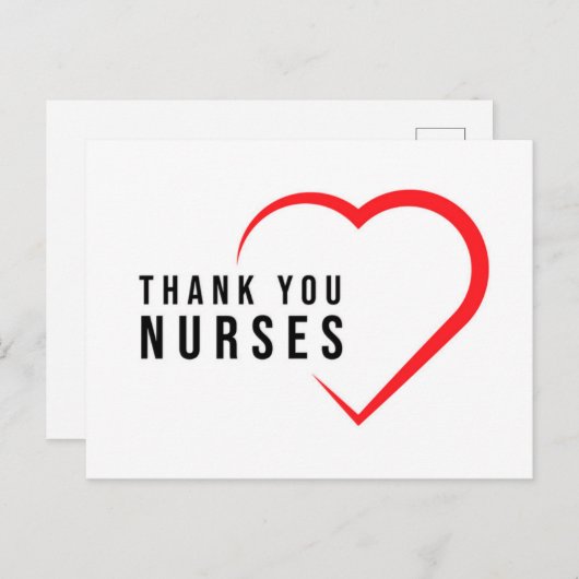 Dank u zuster | Hartrood Briefkaart (Voorkant / Achterkant)