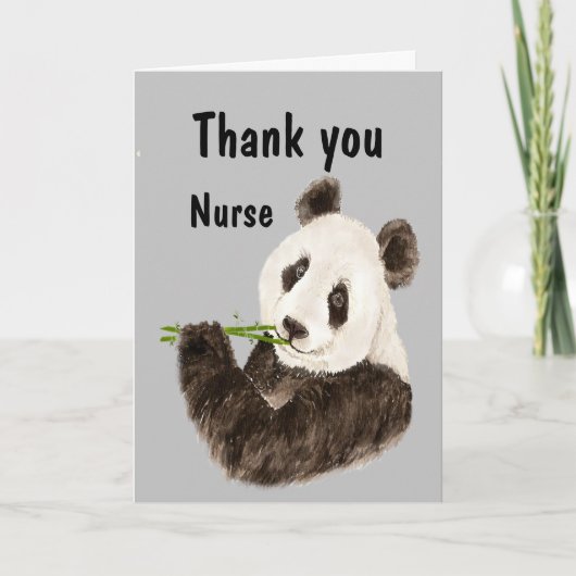 Dank u zuster met het Beer Funny Panda Kaart (Voorkant)