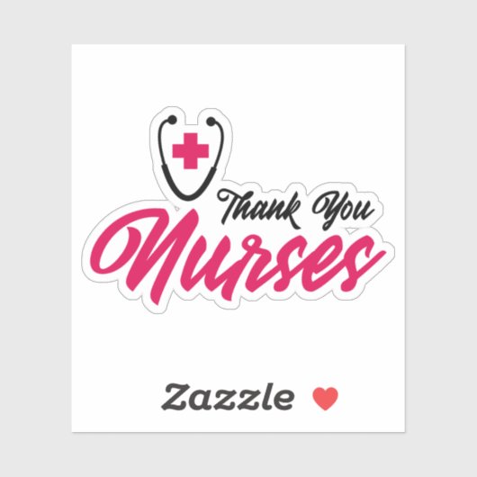 Dank u zuster | Roze Sticker (Vel)