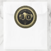 Dank u: Zwart en Goud Om het even welk Verjaardags Ronde Sticker (Tas)
