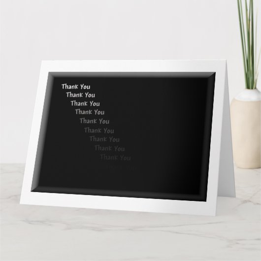 Dank u, zwart en wit bedankkaart (Voorkant)
