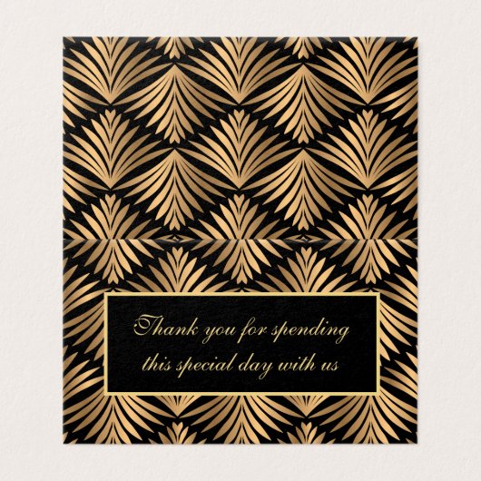 Dank u Zwart Goud Art Deco Gatsby Trouwfeest Kaart (Buitenkant ongevouwen)