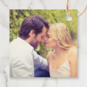 Dank u zwart script bruiloft monogram bedankjes labels (Achterkant)