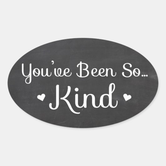  dank u zwart-wit krijtbord ovale sticker (Voorkant)