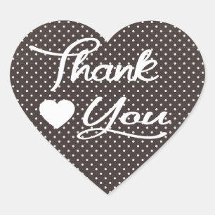 Dank u zwart-wit polka dot hart Stickers