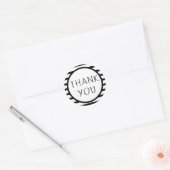 Dank u zwart wit strepen - bruiloft, feest ronde sticker (Envelop)