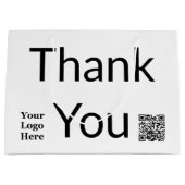 Dank U Zwarte en Witte QR-code Uw logo hier Groot Cadeauzakje (Voorkant)
