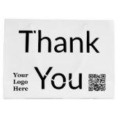 Dank U Zwarte en Witte QR-code Uw logo hier Groot Cadeauzakje (Achterkant)