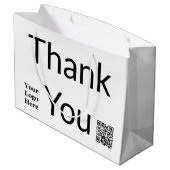 Dank U Zwarte en Witte QR-code Uw logo hier Groot Cadeauzakje (Achterkant Gekanteld)