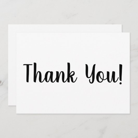 Dank u zwarte witte borstelmanuscript stijlvolle k (Voorkant / Achterkant)