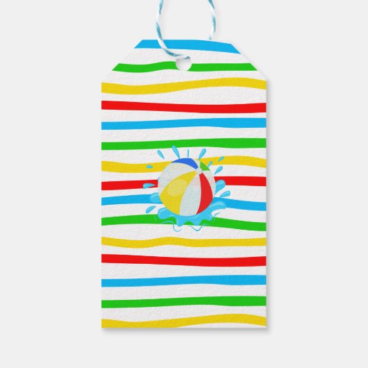 Dank u zwembad Waterslide Summer Party Cadeaulabel (Achterkant)