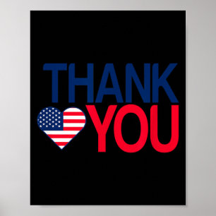 Dank Veteranen 4 juli - Amerikaanse vlag Poster