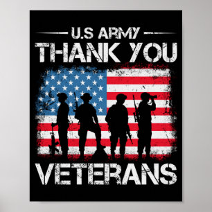 Dank Veteranen Dag Voor Kinderen Jeugd Patriottisc Poster