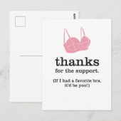 Dank voor de Steun / Broekgrap Bedankt Briefkaart (Voorkant / Achterkant)