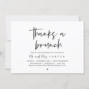 Dank voor een brunch, na-huwelijksfeest kaart