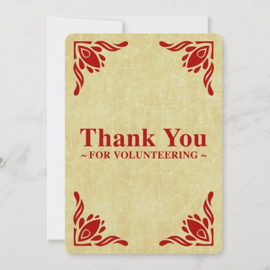 dank voor het vrijwilligerswerk kaart (Voorkant)