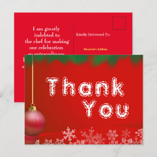 Dank voor kerstmaaltijden  briefkaart