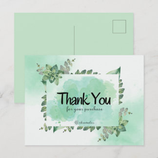 Dank Voor Uw Aankoop Groene Botanische Waterc Briefkaart