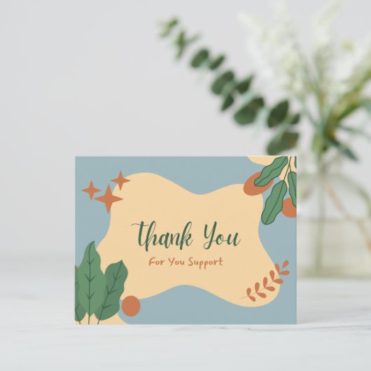 Dank voor uw steun  briefkaart (Staand voorkant)