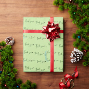 Dank voor uw vriendelijkheid Groen aquarel cadeau Cadeaupapier