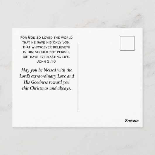 Dank zij God voor Zijn Geschenk Kerstmis Briefkaart (Achterkant)