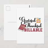 Dankbaar Bedankt Factureerbaar - Advocaat Thanksgi Briefkaart (Voorkant / Achterkant)