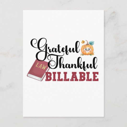 Dankbaar Bedankt Factureerbaar - Advocaat Thanksgi Briefkaart (Voorkant)