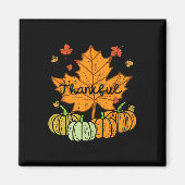 Dankbaar Bladpompoen Leuke Thanksgiving Herfst Man Magneet (Voorkant)