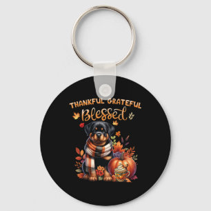 Dankbaar Blessed Rottweiler Dog Herfst Y'al Sleutelhanger