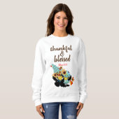 Dankbaar - Dames Basic Sweatshirt (Voorkant volledig)