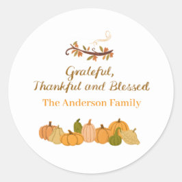 dankbaar , dankbaar en gezegend ronde sticker