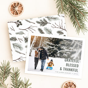 Dankbaar & Dankbaar Familie Foto Kerst Kaart