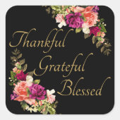 Dankbaar dankbaar gezegend Christelijk vrouwengelo Vierkante Sticker (Voorkant)
