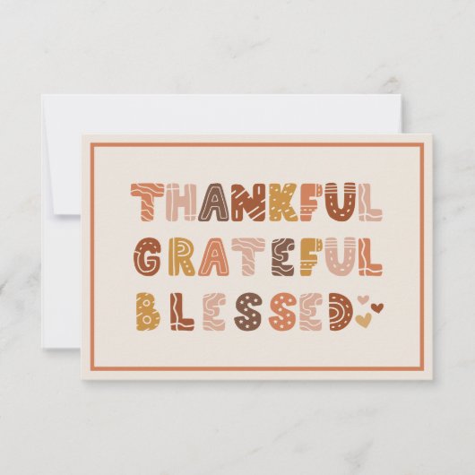 Dankbaar Dankbaar Gezegend Herfst Modern Kleurrijk Bedankkaart (Voorkant)