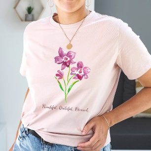 Dankbaar, dankbaar, gezegend met bloemen t-shirt