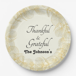 Dankbaar & dankbaar Herfst Celebration Dinner Part Papieren Bordje