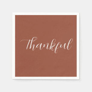 Dankbaar Eenvoudig Modern Thanksgiving Terracotta Servet