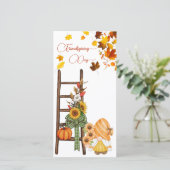 Dankbaar en dankbaar: Thanksgiving nodigt uit Bedankkaart (Staand voorkant)