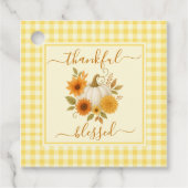 Dankbaar en gezegend pompoen | Herfst Thanksgiving Bedankjes Labels (Voorkant)