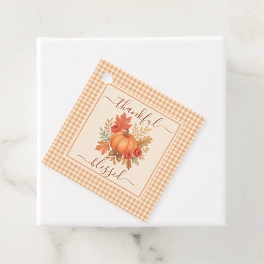 Dankbaar en gezegend pompoen | Herfst Thanksgiving Bedankjes Labels (In situ)