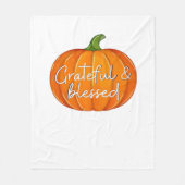Dankbaar en gezegend - Pompoen Herfst Thanksgiving Fleece Deken (Voorkant)