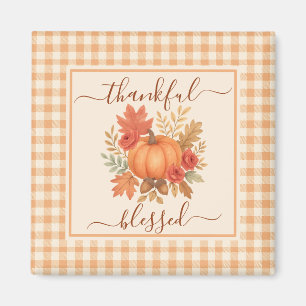 Dankbaar en gezegend pompoen Herfst Thanksgiving Magneet