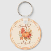 Dankbaar en gezegend pompoen | Herfst Thanksgiving Sleutelhanger (Achterkant)