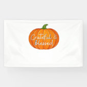 Dankbaar en gezegend - Pompoen Herfst Thanksgiving Spandoek (Horizontaal)