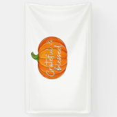 Dankbaar en gezegend - Pompoen Herfst Thanksgiving Spandoek (Verticaal)