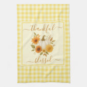 Dankbaar en gezegend pompoen | Herfst Thanksgiving Theedoek (Verticaal)